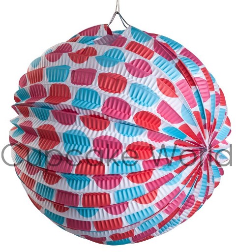 ROBERT GORDON RED BLUE PINK MULTI SPOT PAPER LANTERNS 6PCS - Click Image to Close